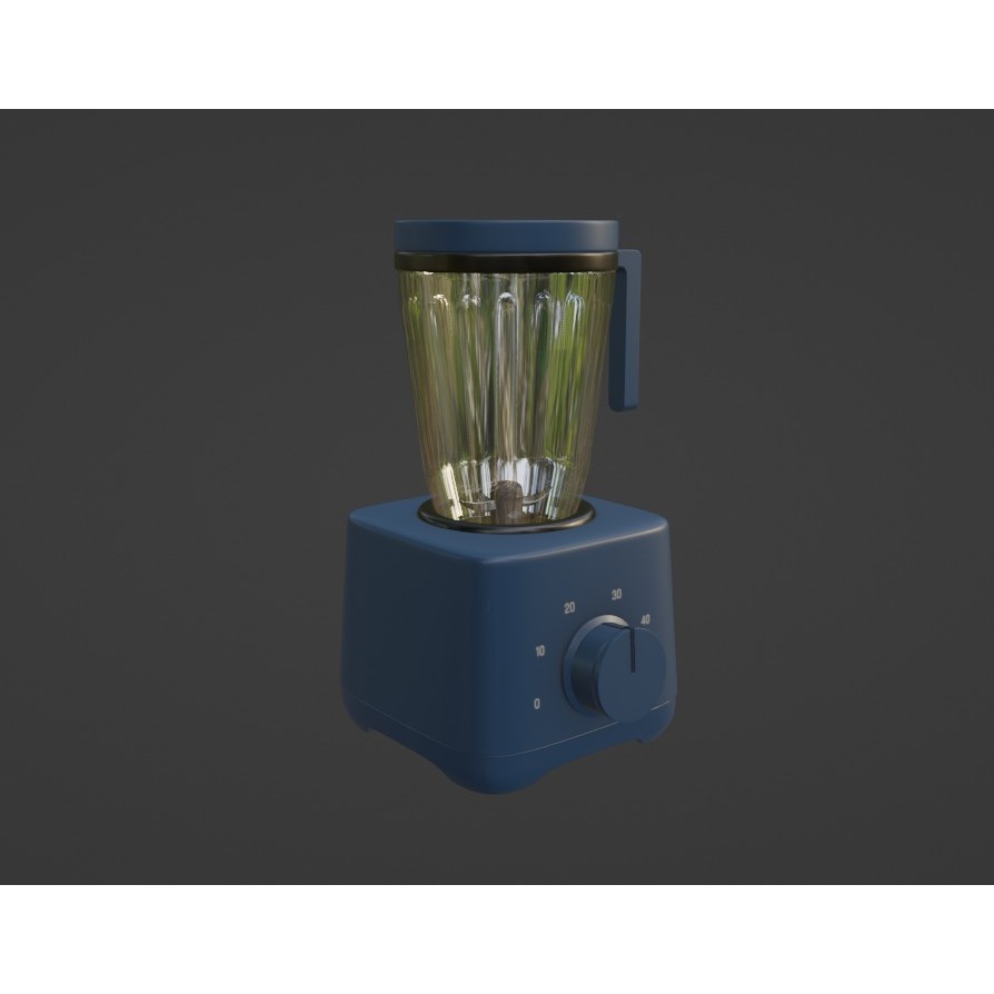 Blender 3D Model – Compact Matte Navy Blue Kitchen Blender - View 3