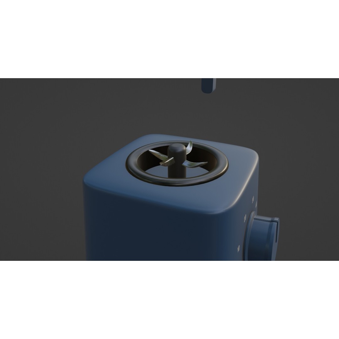 Blender 3D Model – Compact Matte Navy Blue Kitchen Blender - View 6