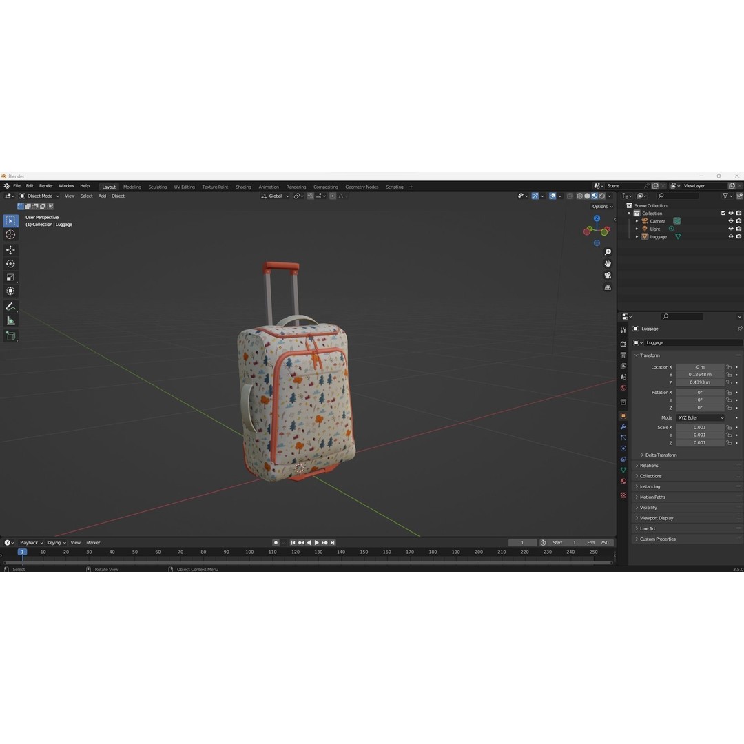 Travel Bag 3D Model – Low Poly PBR Asset for Various Uses, FBX, OBJ - View 20