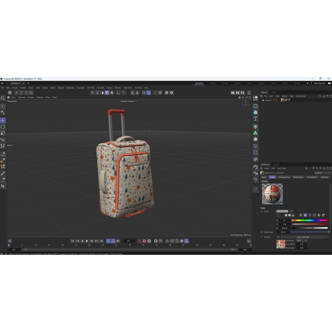 Travel Bag 3D Model – Low Poly PBR Asset for Various Uses, FBX, OBJ - View 21