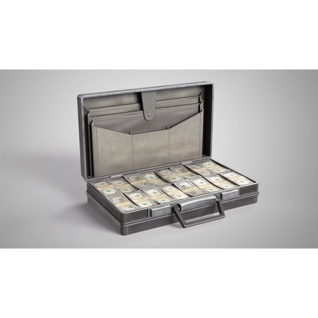 Leather Briefcase 3D Model – Vintage Low Poly Game Asset, FBX, OBJ - View 10
