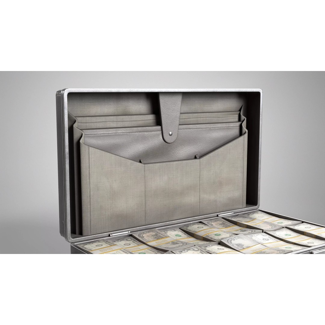 Leather Briefcase 3D Model – Vintage Low Poly Game Asset, FBX, OBJ - View 11