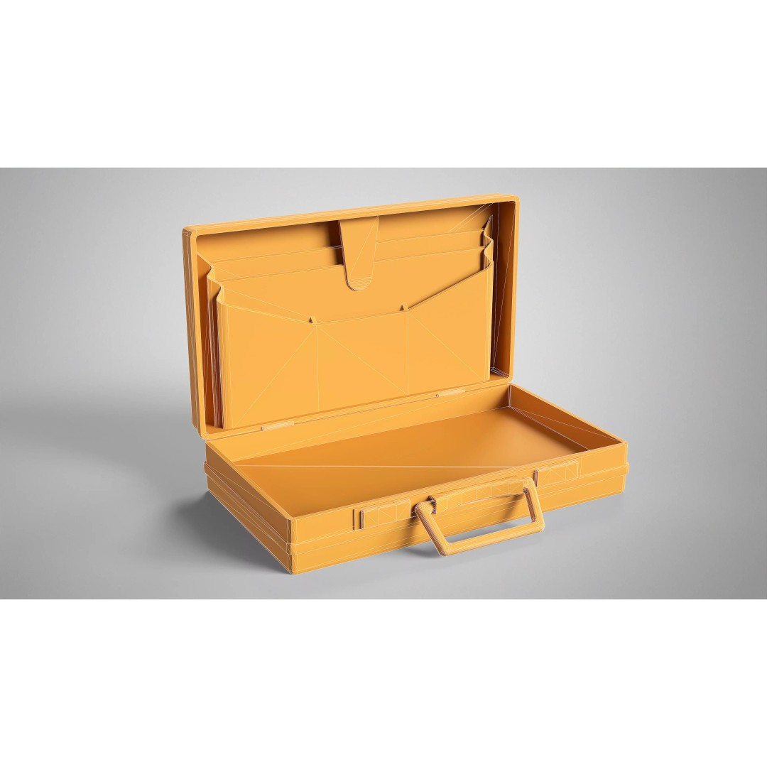 Leather Briefcase 3D Model – Vintage Low Poly Game Asset, FBX, OBJ - View 13