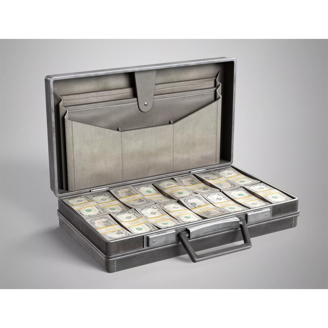 Leather Briefcase 3D Model – Vintage Low Poly Game Asset, FBX, OBJ - View 2