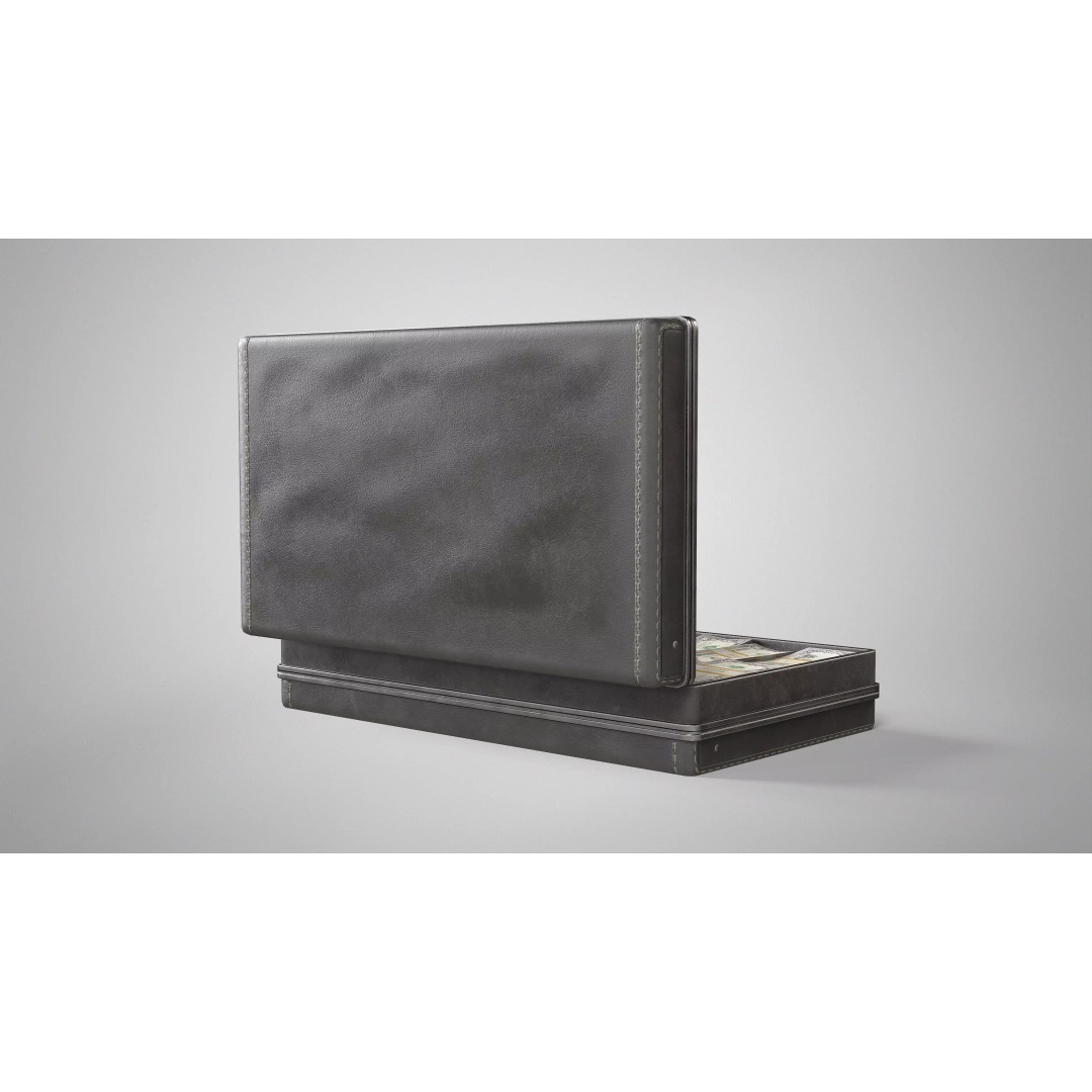 Leather Briefcase 3D Model – Vintage Low Poly Game Asset, FBX, OBJ - View 4