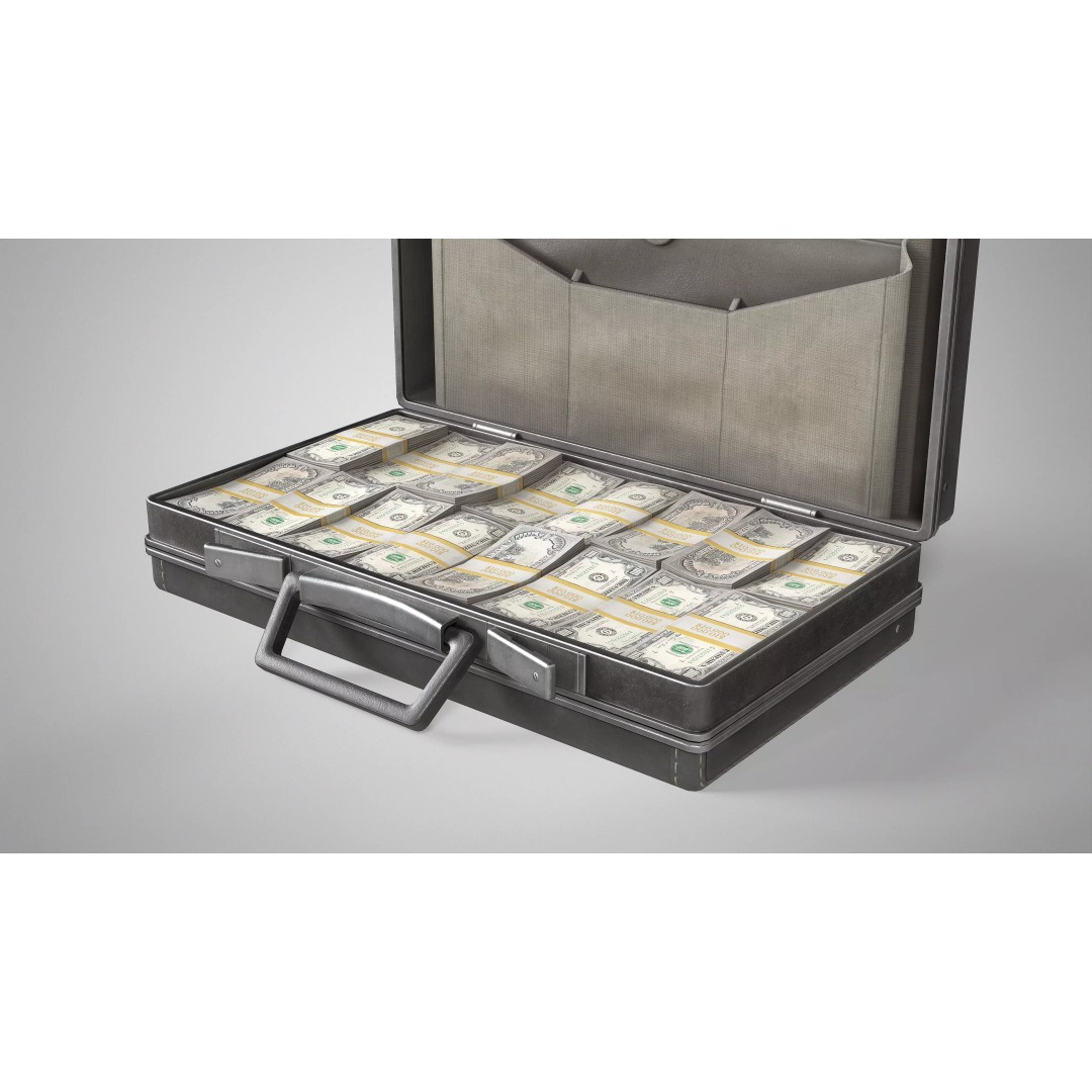 Leather Briefcase 3D Model – Vintage Low Poly Game Asset, FBX, OBJ - View 9