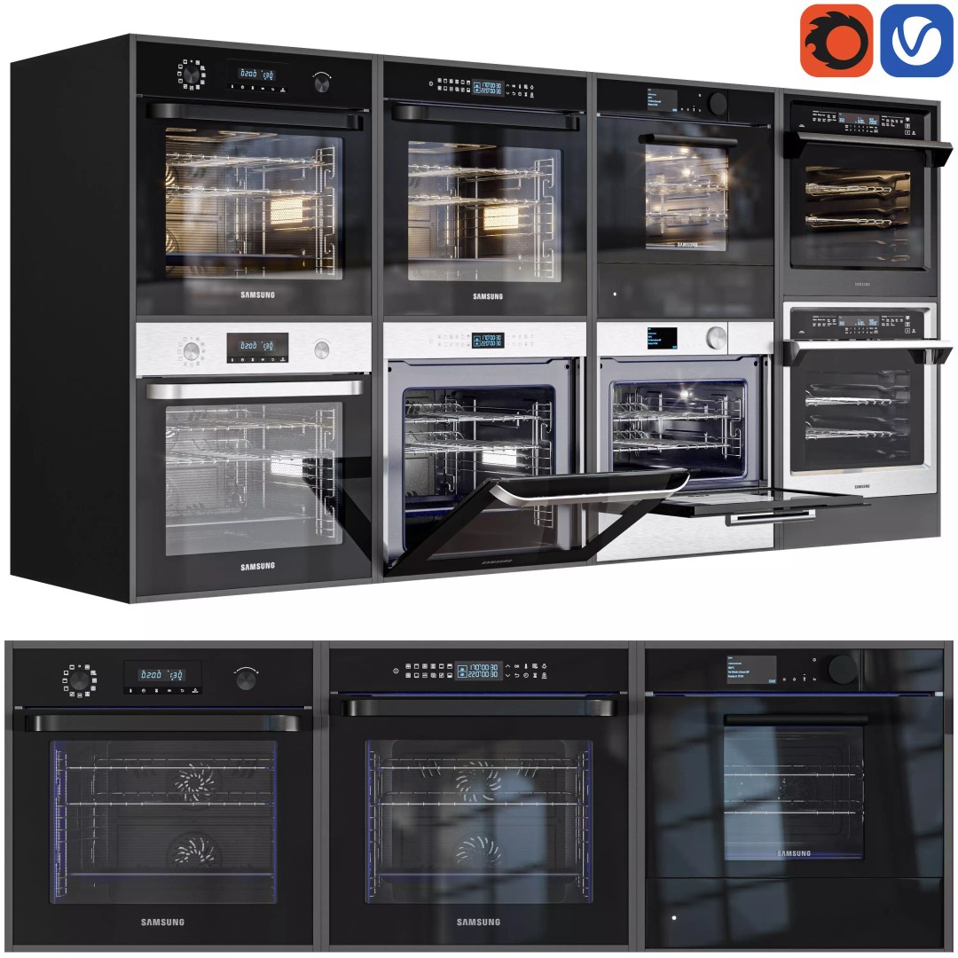 Samsung Oven 3D Model – Detailed Kitchen Appliance, PBR Textures - View 2
