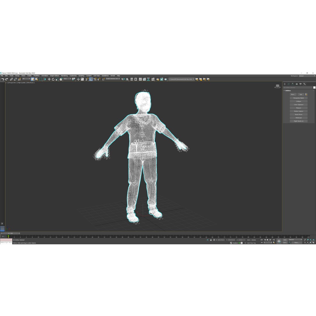 Nurse 3D Model – Low Poly Rigged Character with Animations, FBX - View 17