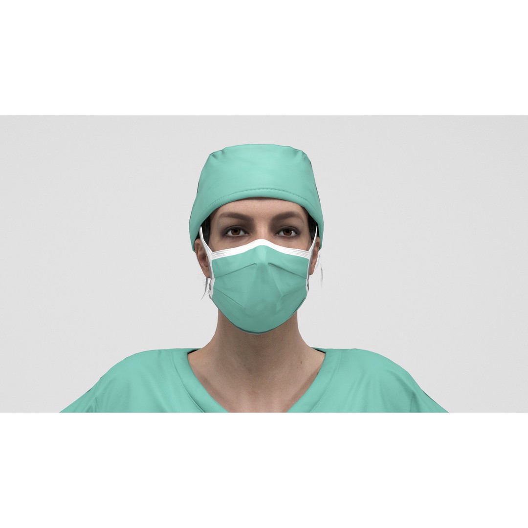 Nurse 3D Model – Low Poly Rigged Character with Animations, FBX - View 9