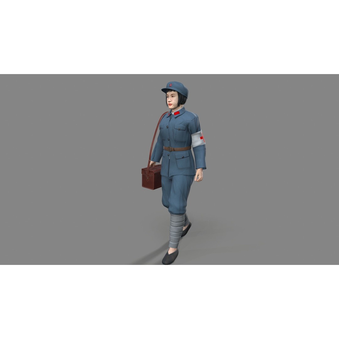 Women Character 3D Model – Low Poly Rigged Animation, FBX, Blender - View 10