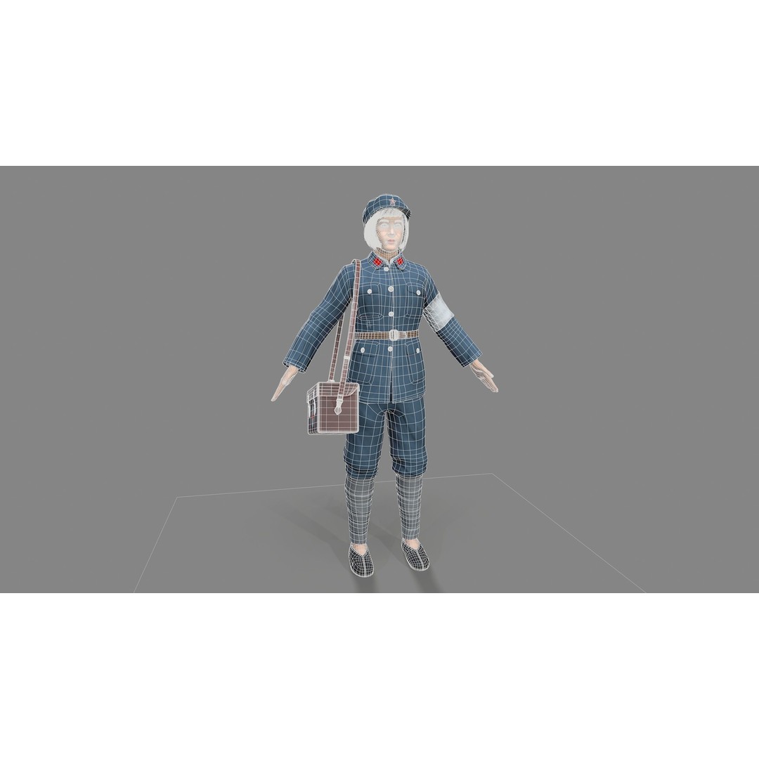 Women Character 3D Model – Low Poly Rigged Animation, FBX, Blender - View 11