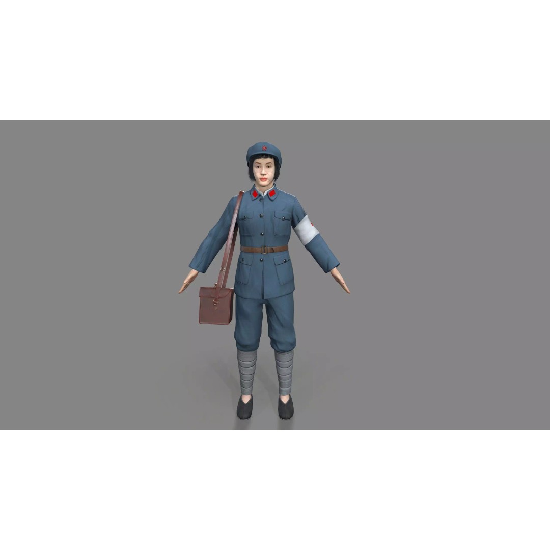 Women Character 3D Model – Low Poly Rigged Animation, FBX, Blender - View 2