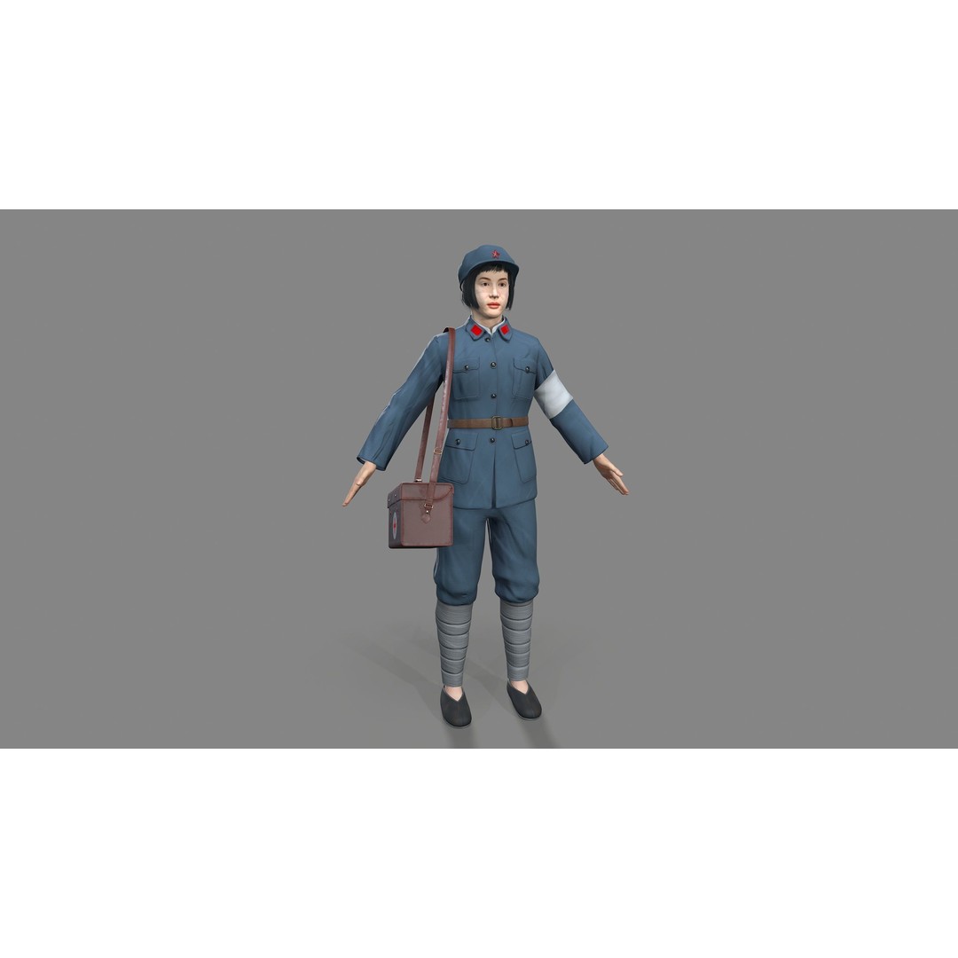 Women Character 3D Model – Low Poly Rigged Animation, FBX, Blender - View 4