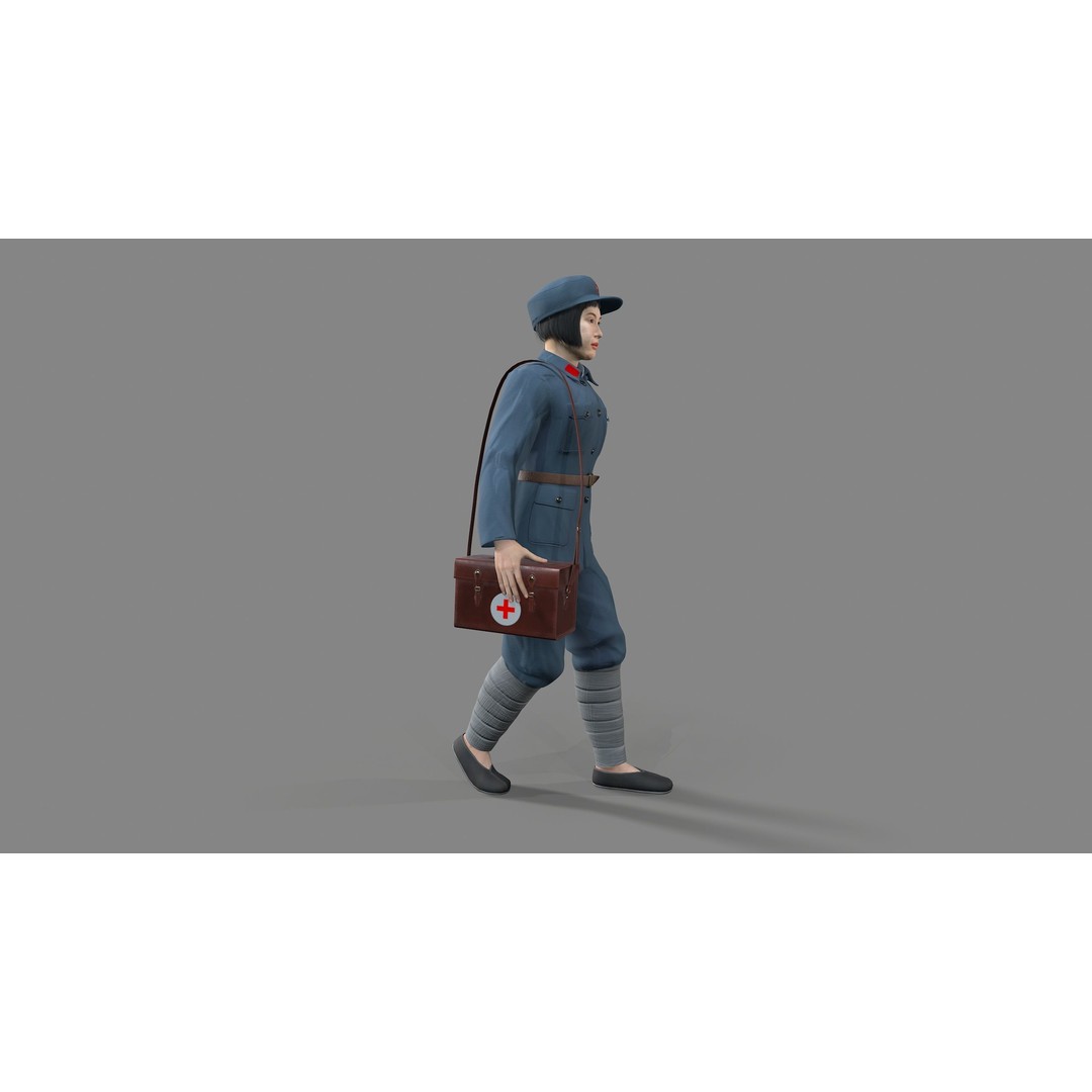 Women Character 3D Model – Low Poly Rigged Animation, FBX, Blender - View 7