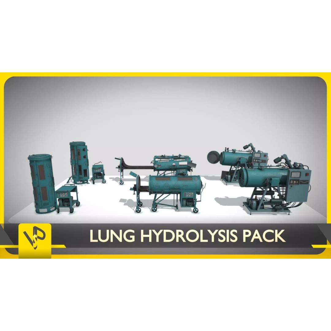 Lung Hydrolysis Equipment 3D Model – Low Poly Rigged Game Asset, FBX - View 2