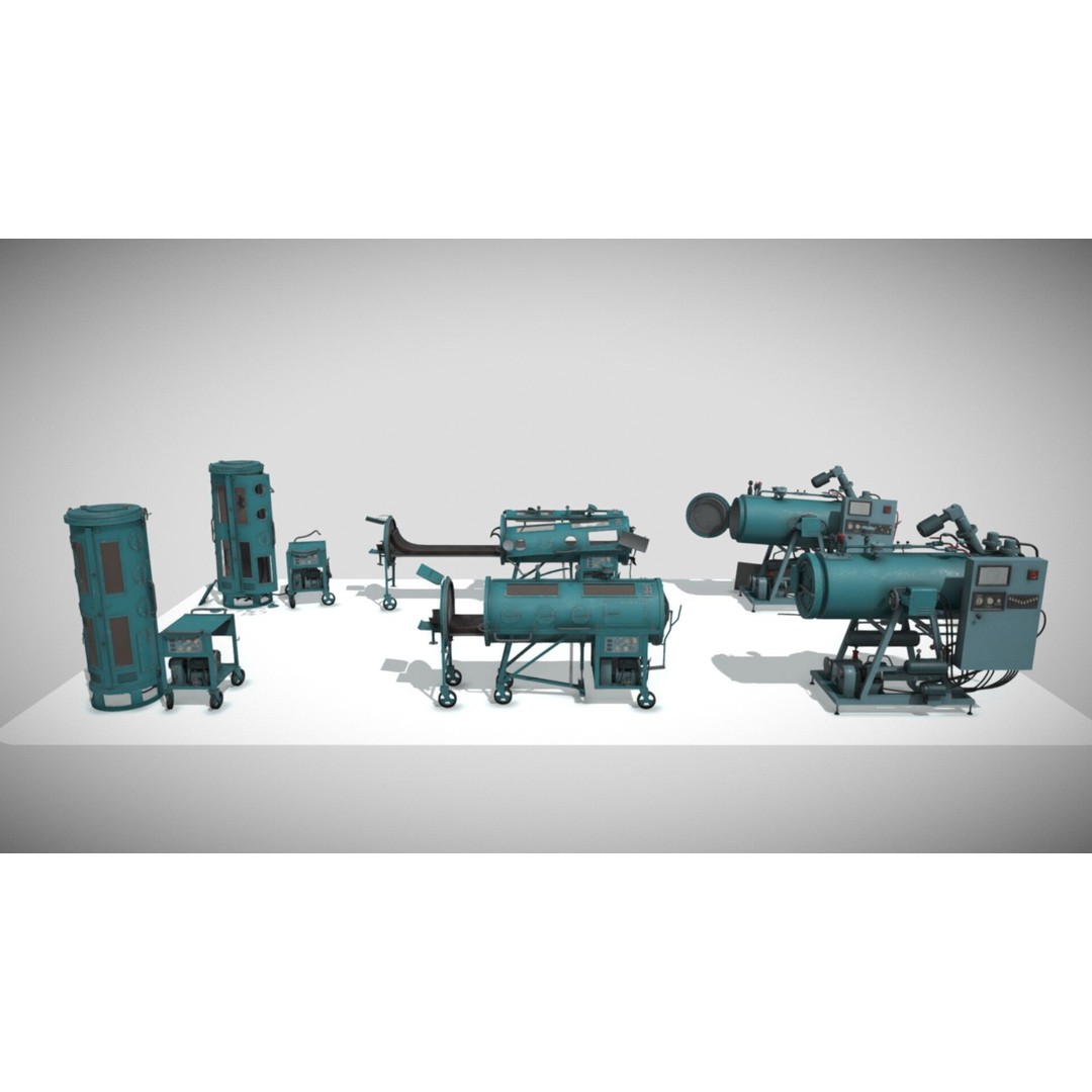 Lung Hydrolysis Equipment 3D Model – Low Poly Rigged Game Asset, FBX - View 4