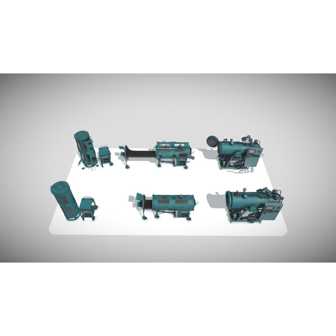 Lung Hydrolysis Equipment 3D Model – Low Poly Rigged Game Asset, FBX - View 5