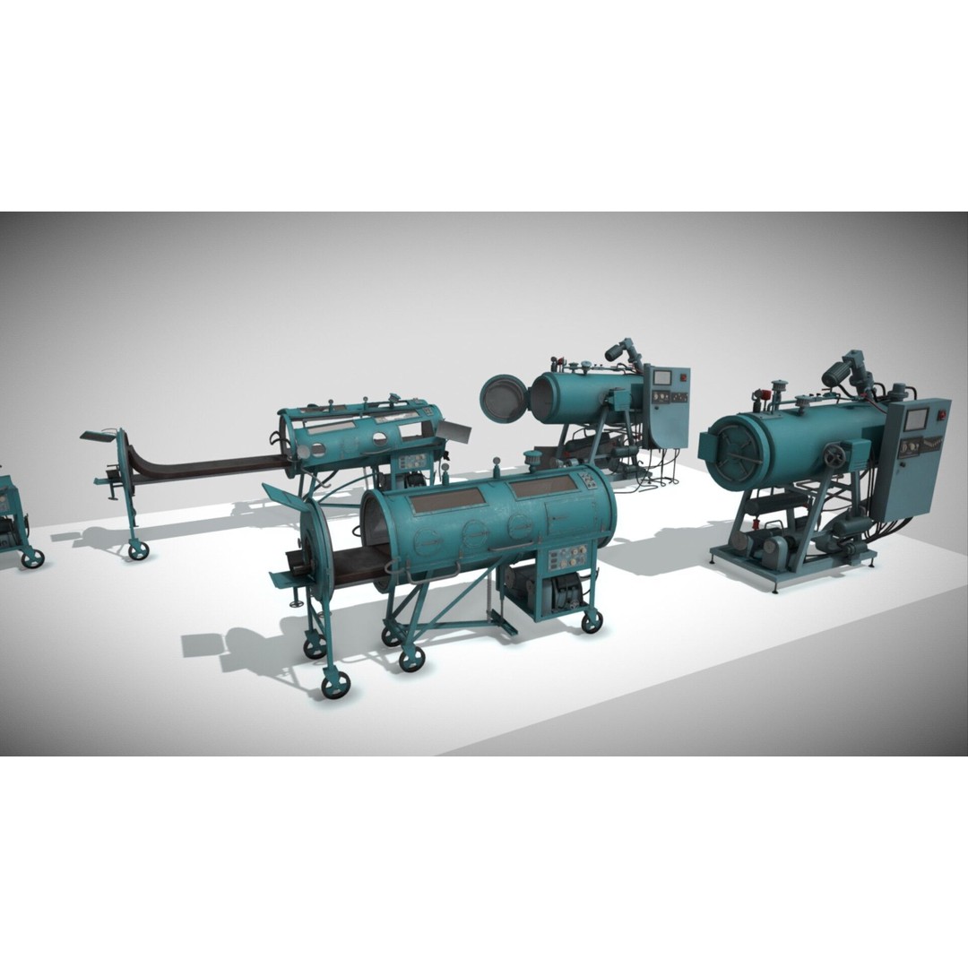 Lung Hydrolysis Equipment 3D Model – Low Poly Rigged Game Asset, FBX - View 6