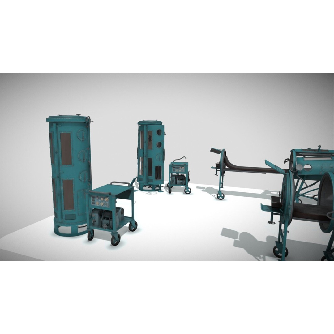 Lung Hydrolysis Equipment 3D Model – Low Poly Rigged Game Asset, FBX - View 7