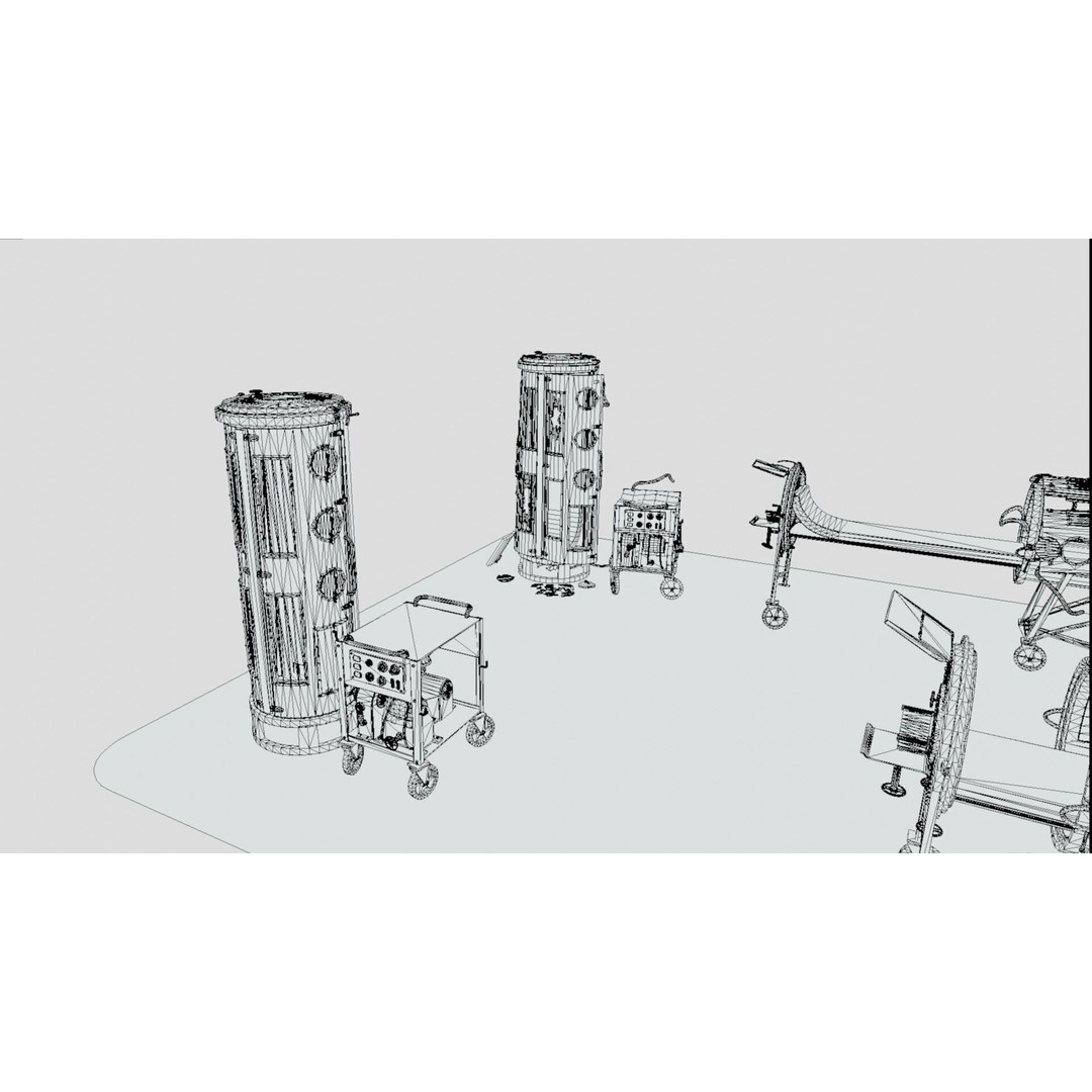 Lung Hydrolysis Equipment 3D Model – Low Poly Rigged Game Asset, FBX - View 9