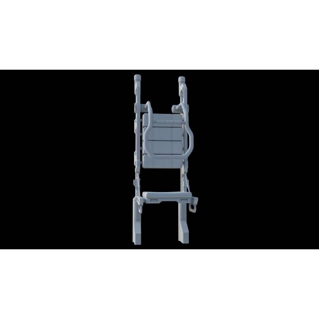Sci Fi Transport Chair 3D Model – Futuristic Interior Asset, FBX & OBJ - View 10