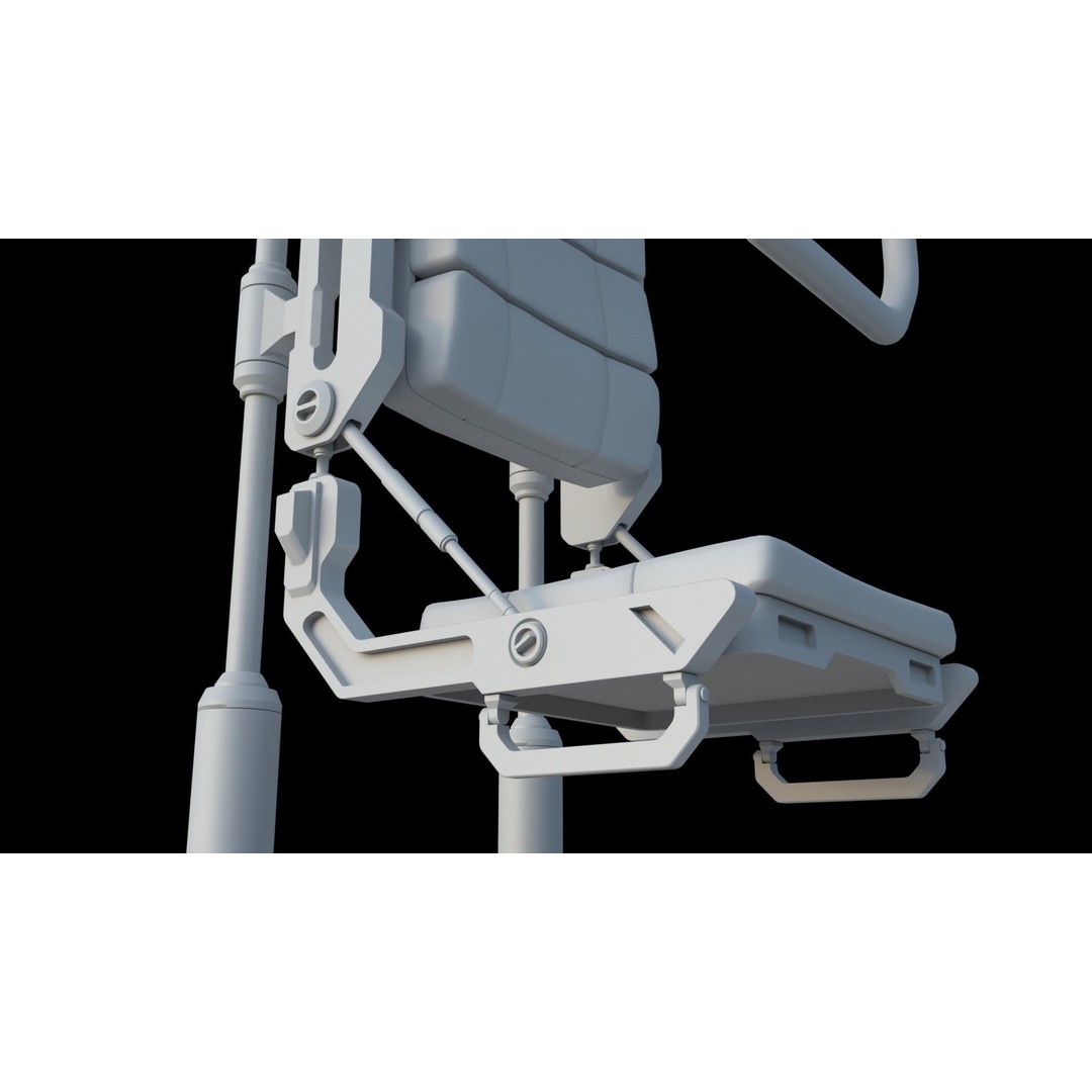Sci Fi Transport Chair 3D Model – Futuristic Interior Asset, FBX & OBJ - View 12