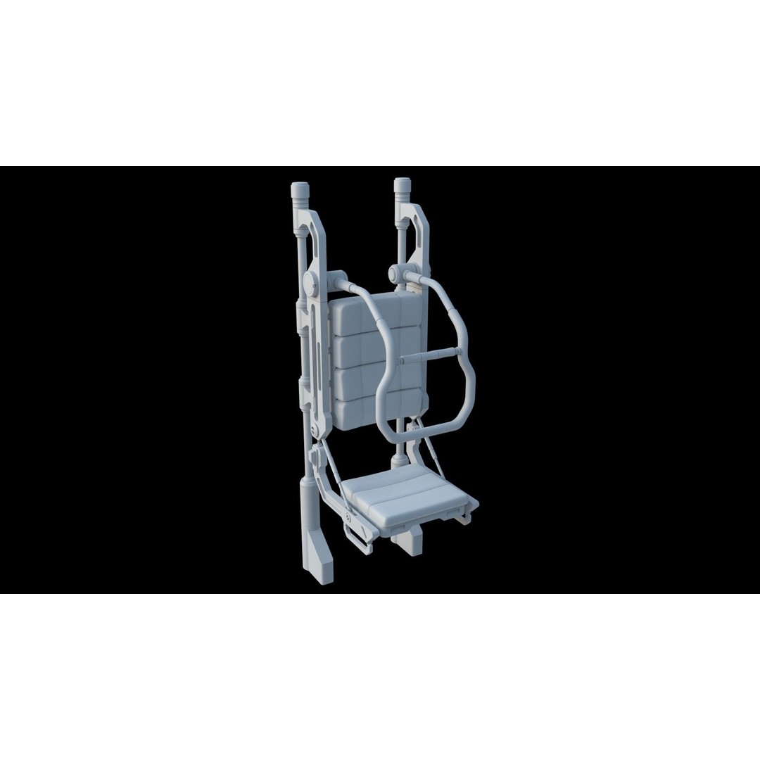 Sci Fi Transport Chair 3D Model – Futuristic Interior Asset, FBX & OBJ - View 3