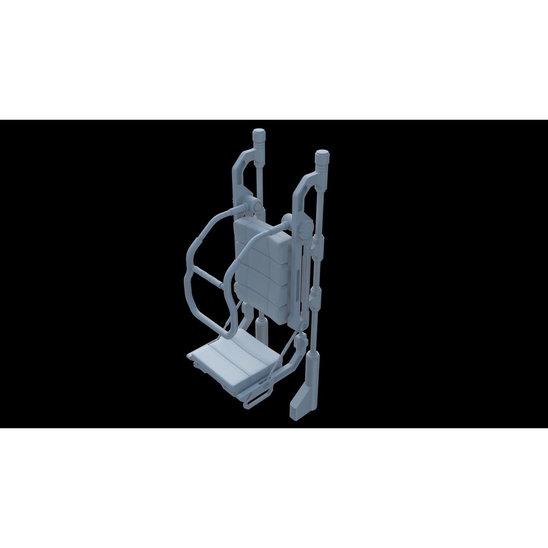 Sci Fi Transport Chair 3D Model – Futuristic Interior Asset, FBX & OBJ - View 4