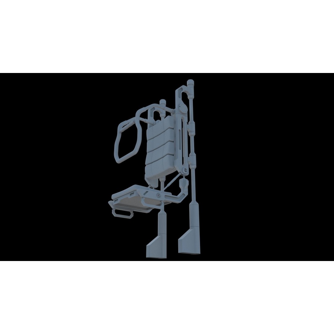Sci Fi Transport Chair 3D Model – Futuristic Interior Asset, FBX & OBJ - View 5