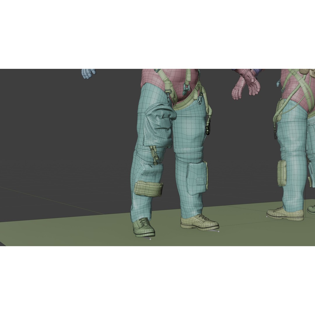 Orange ACES Spacesuit 3D Model – Low Poly Sci-Fi Character, PBR Textures - View 21