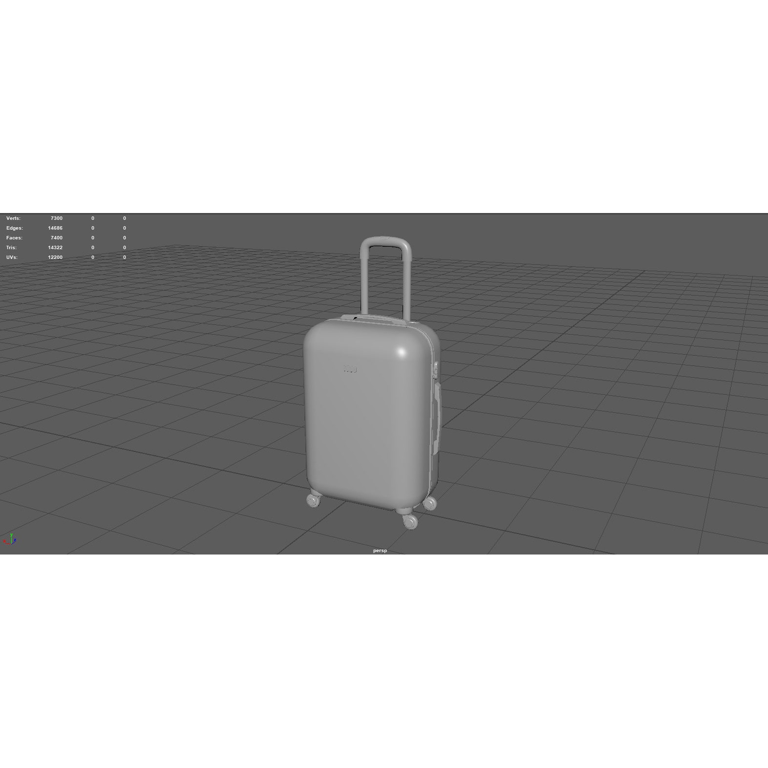 Suitcare Suitcase on Wheels - Low-Poly Game-Ready 3D Model - View 12