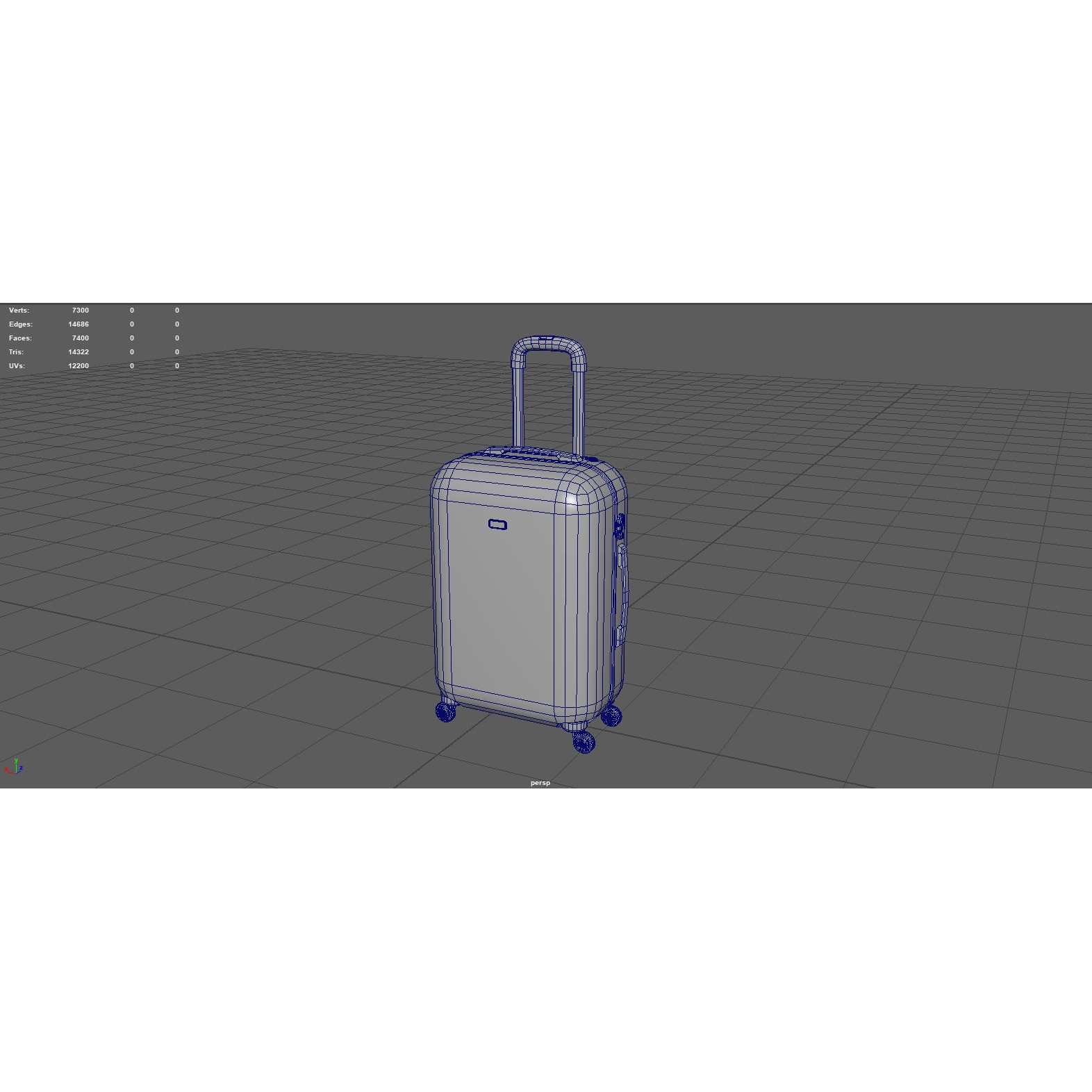 Suitcare Suitcase on Wheels - Low-Poly Game-Ready 3D Model - View 13