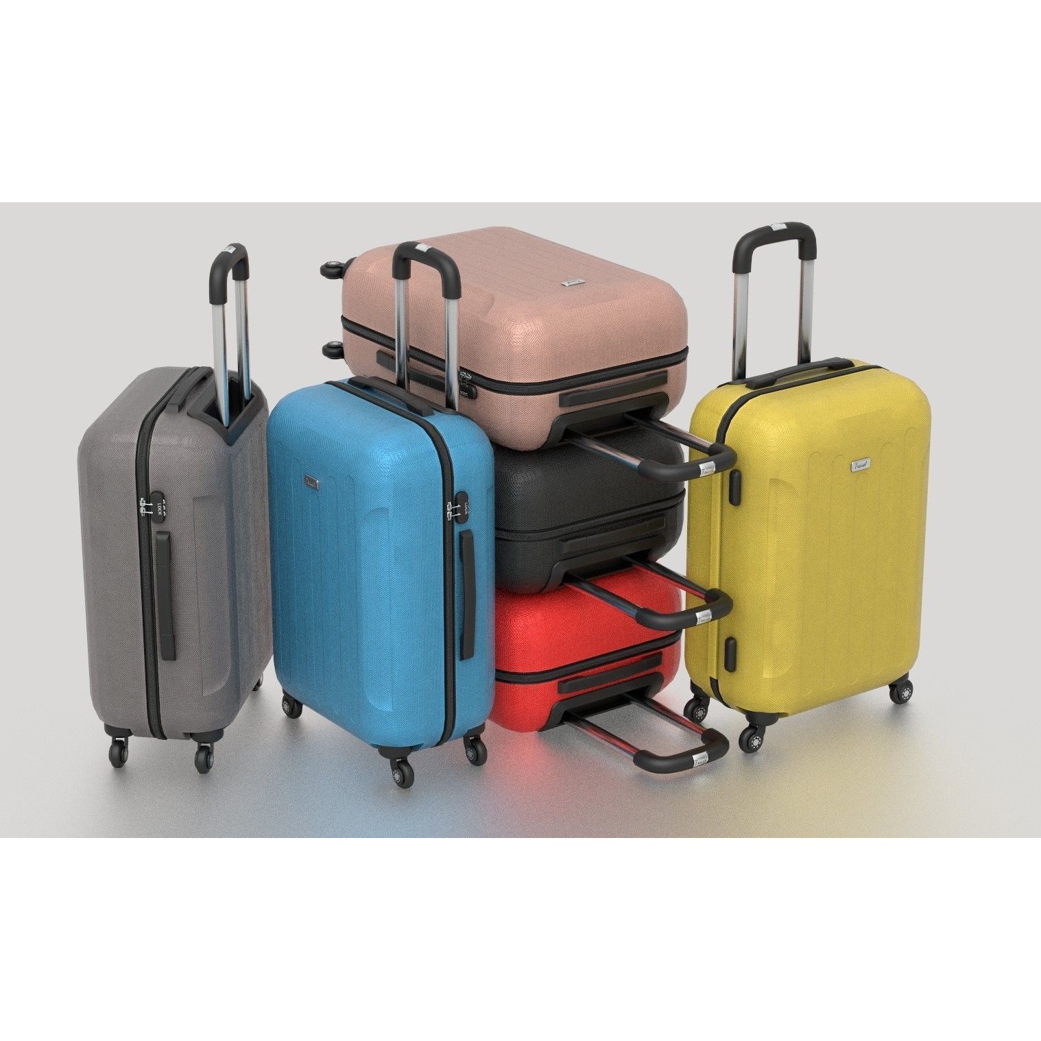 Suitcare Suitcase on Wheels - Low-Poly Game-Ready 3D Model - View 4