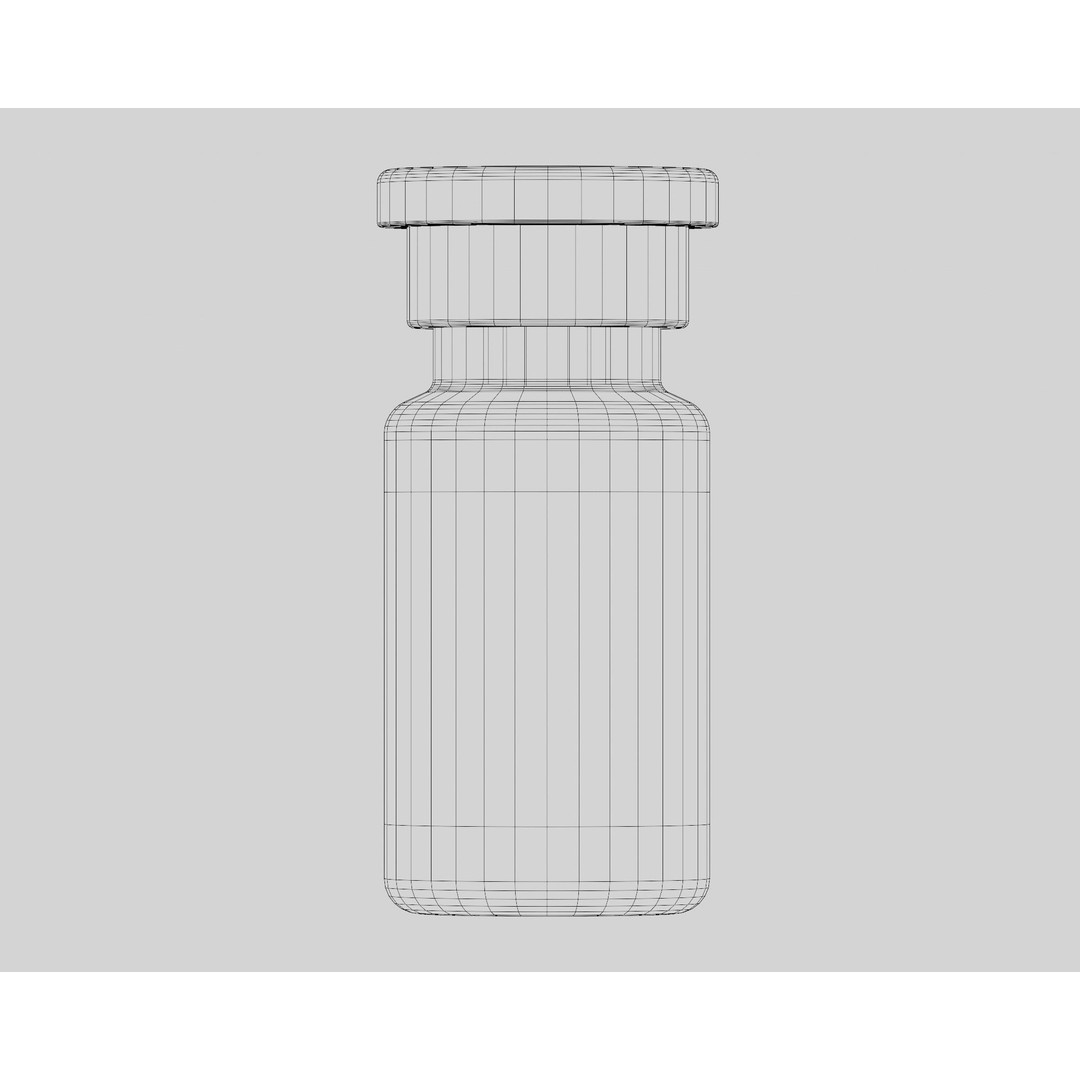 Injection Vial 3D Model – Low Poly Game Asset, PBR Textures, FBX, OBJ