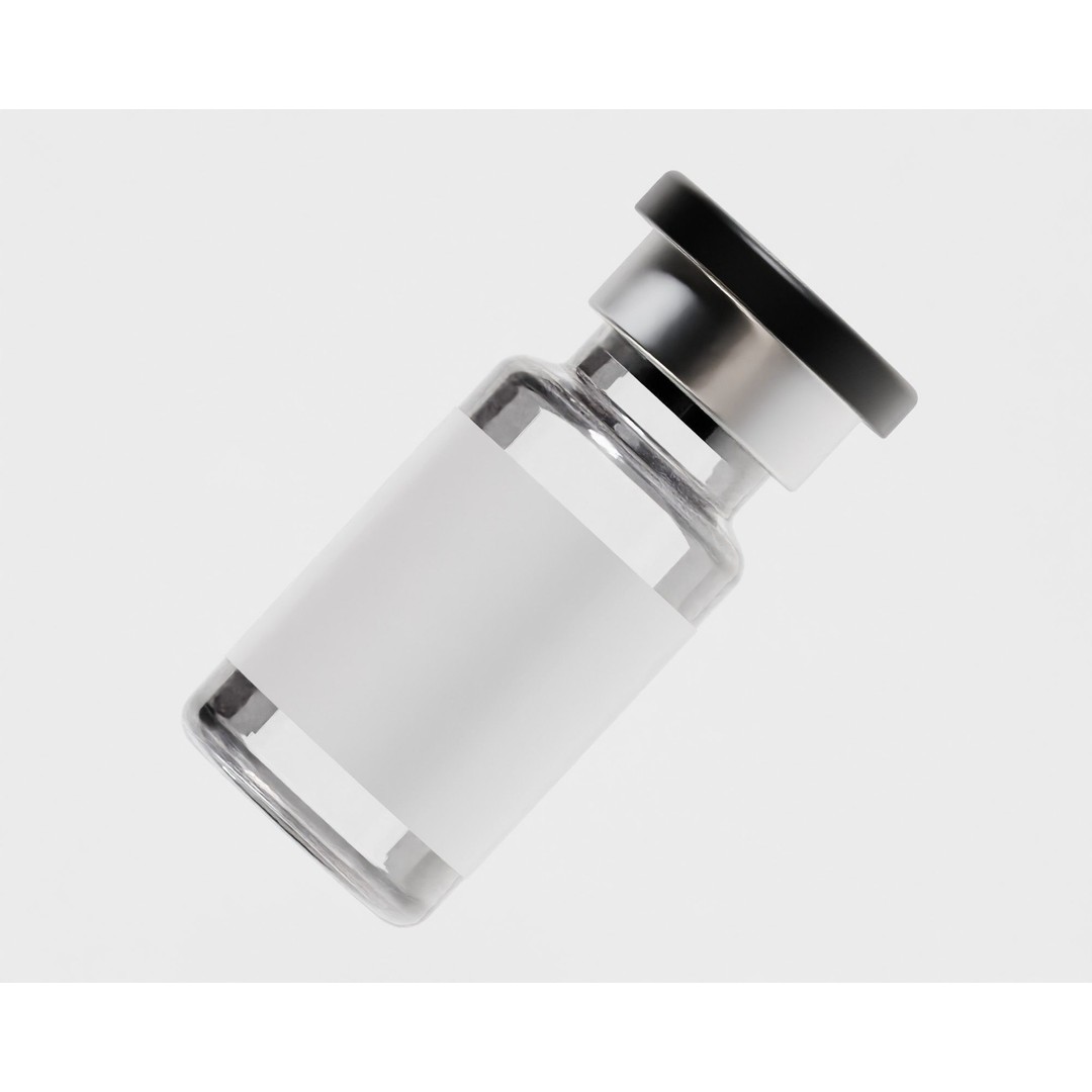 Injection Vial 3D Model – Low Poly Game Asset, PBR Textures, FBX, OBJ - View 3