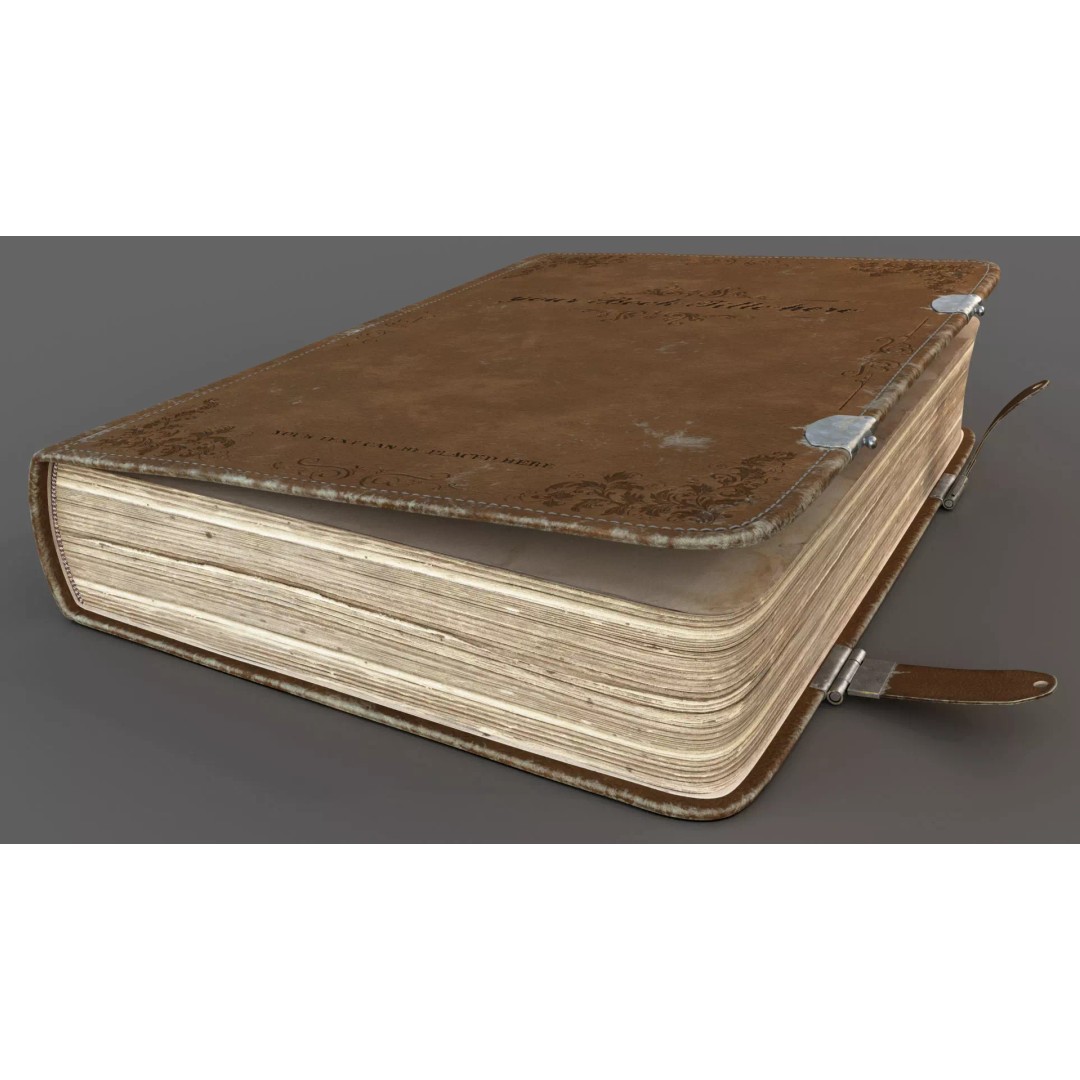 Old Book 3D Model – Rigged Animated Low-Poly with PBR Textures - View 14