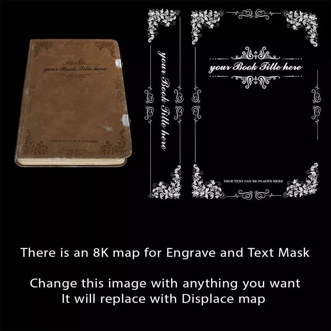 Old Book 3D Model – Rigged Animated Low-Poly with PBR Textures - View 27