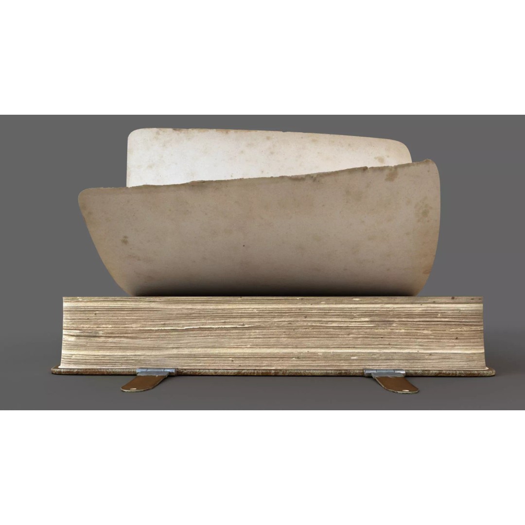 Old Book 3D Model – Rigged Animated Low-Poly with PBR Textures - View 6