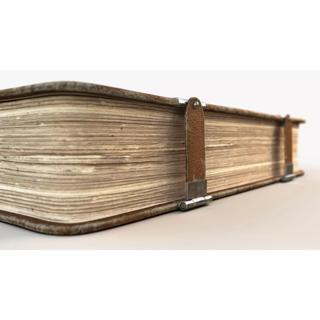 Old Book 3D Model – Rigged Animated Low-Poly with PBR Textures - View 7