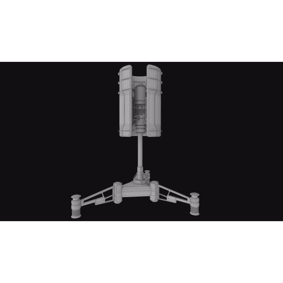 Sci-Fi Radar 3D Model – Low Poly Game Asset, PBR Textures, FBX
