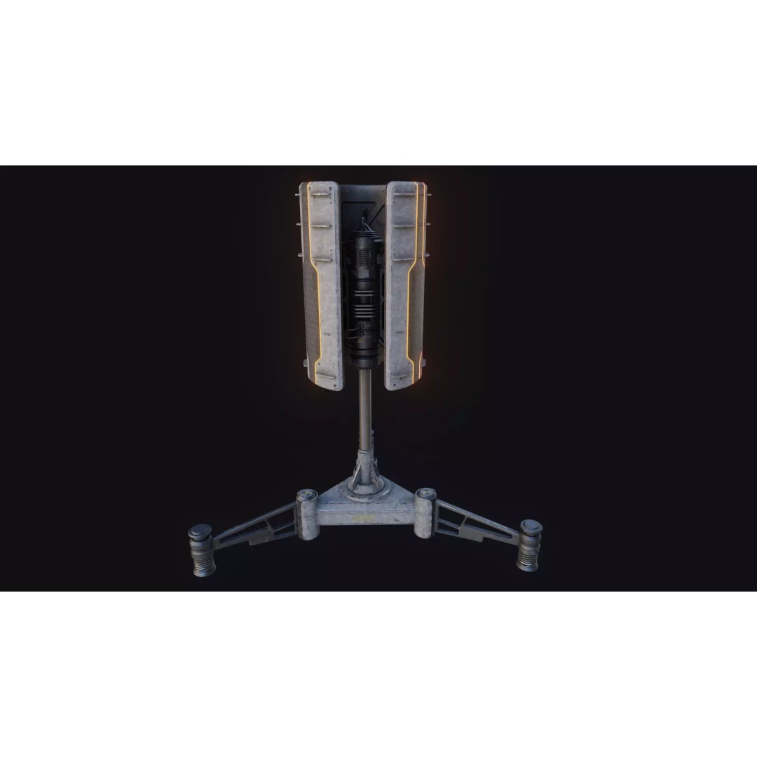Sci-Fi Radar 3D Model – Low Poly Game Asset, PBR Textures, FBX - View 10