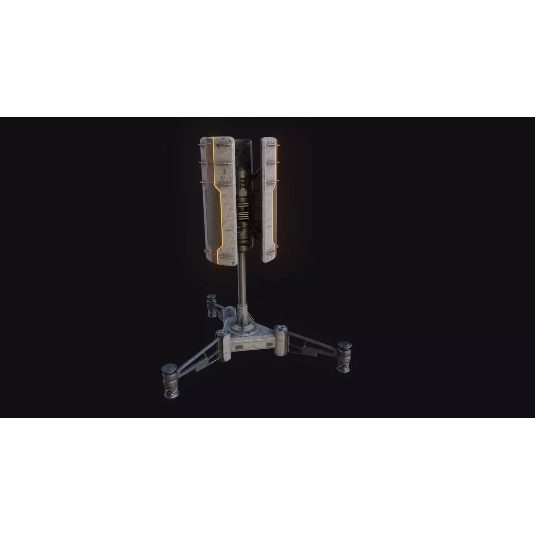 Sci-Fi Radar 3D Model – Low Poly Game Asset, PBR Textures, FBX - View 8