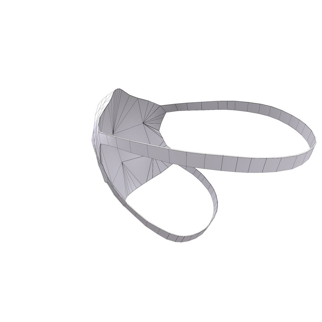 Disposable Surgical Mask 3D Model – Low Poly PBR Asset, FBX, OBJ