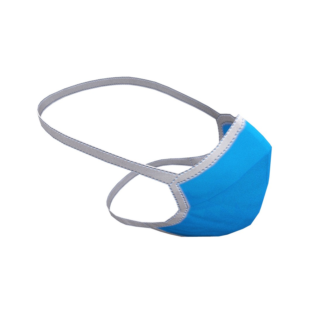Disposable Surgical Mask 3D Model – Low Poly PBR Asset, FBX, OBJ - View 11