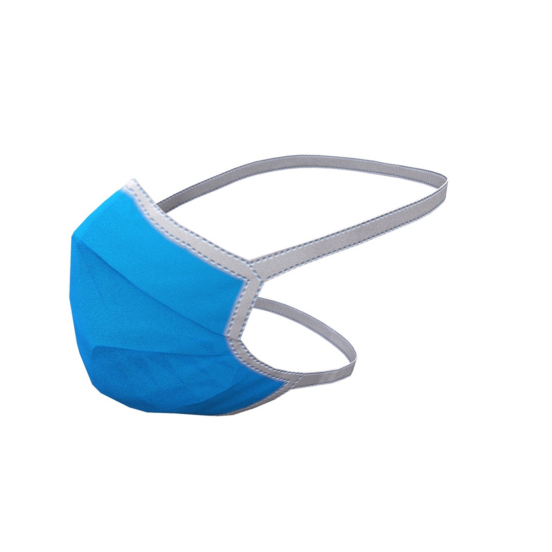 Disposable Surgical Mask 3D Model – Low Poly PBR Asset, FBX, OBJ - View 15