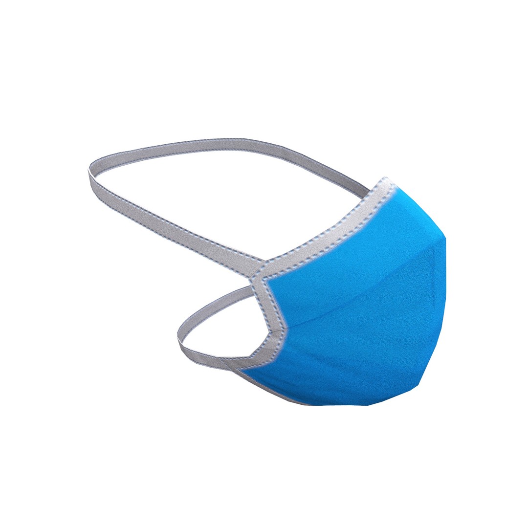 Disposable Surgical Mask 3D Model – Low Poly PBR Asset, FBX, OBJ - View 16