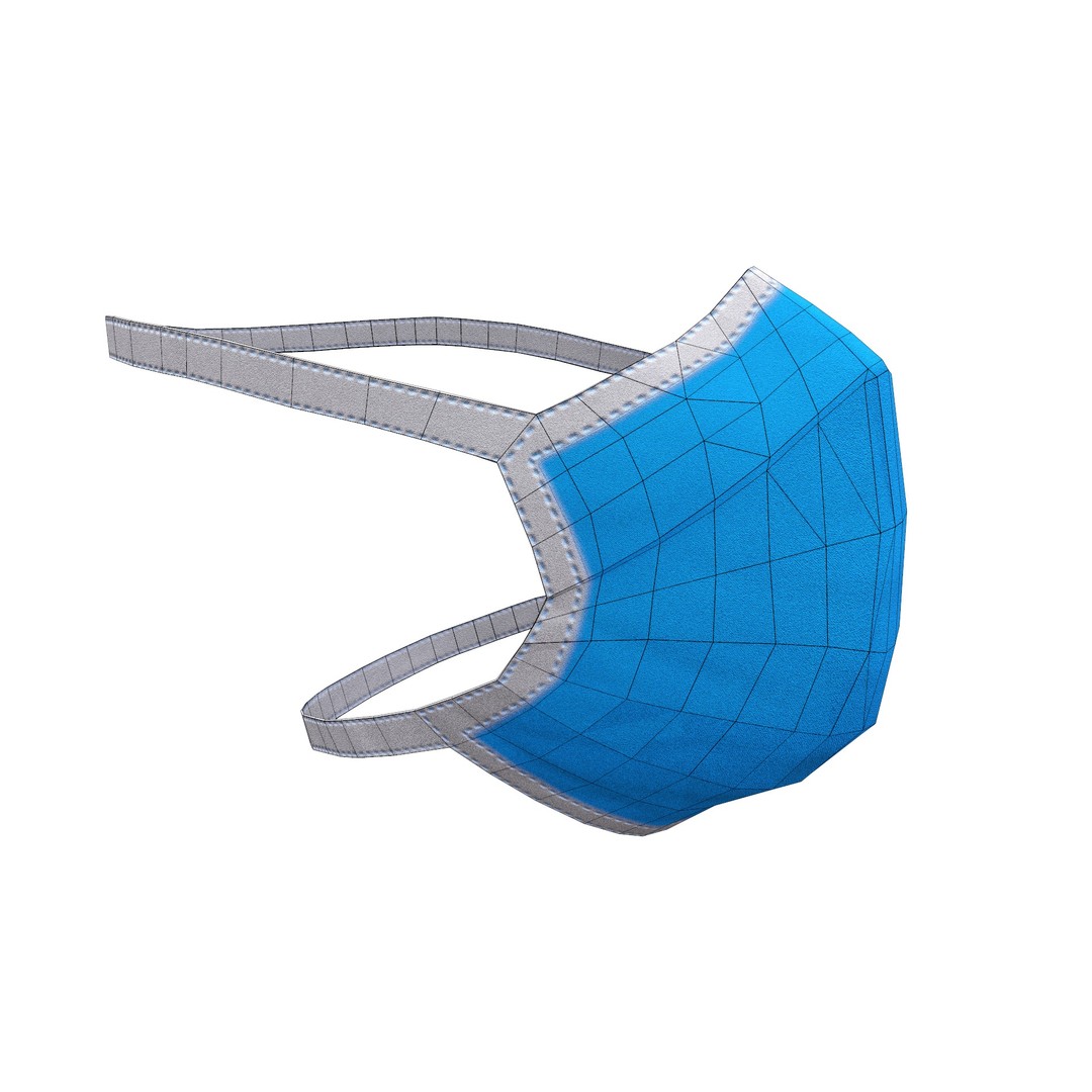 Disposable Surgical Mask 3D Model – Low Poly PBR Asset, FBX, OBJ - View 19