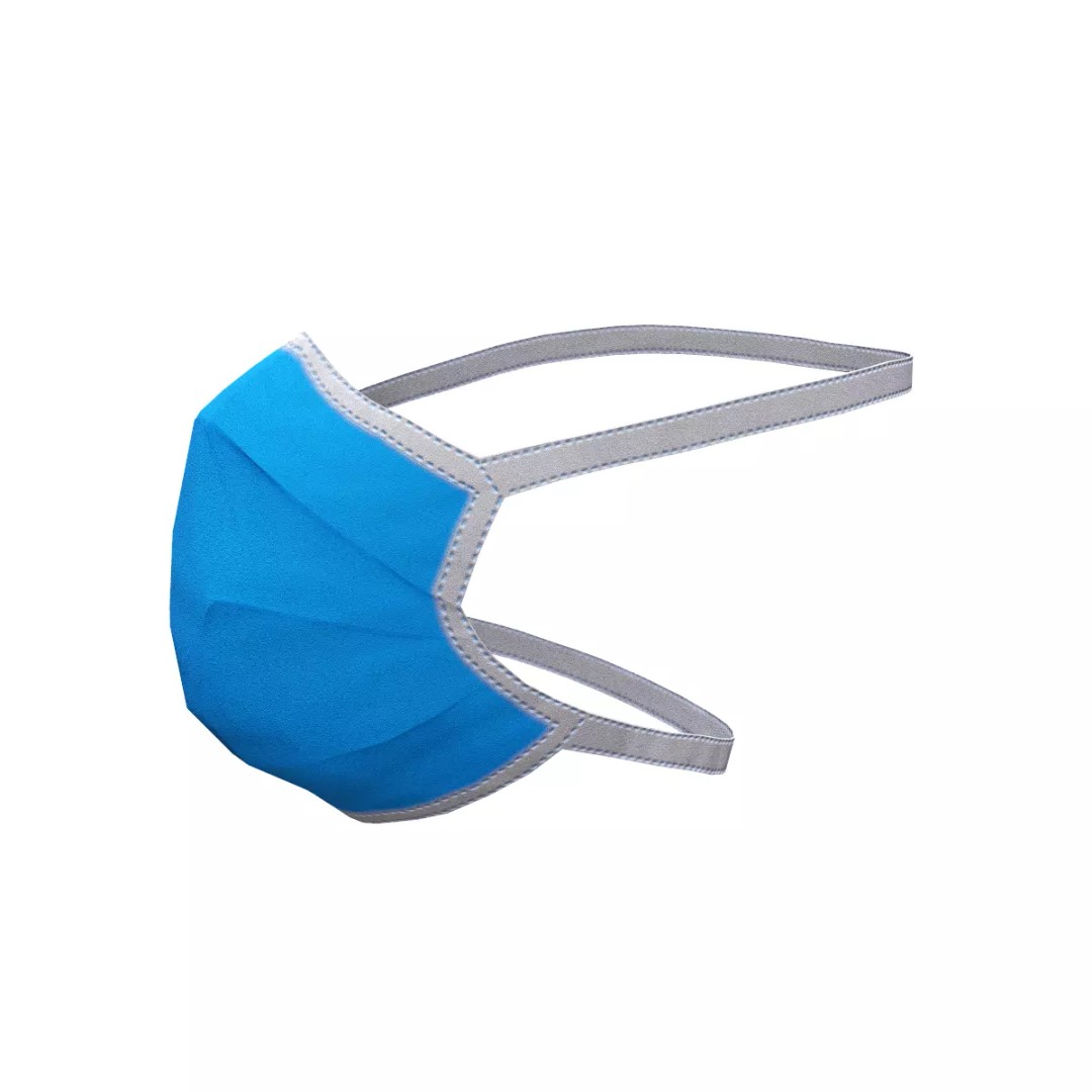 Disposable Surgical Mask 3D Model – Low Poly PBR Asset, FBX, OBJ - View 2