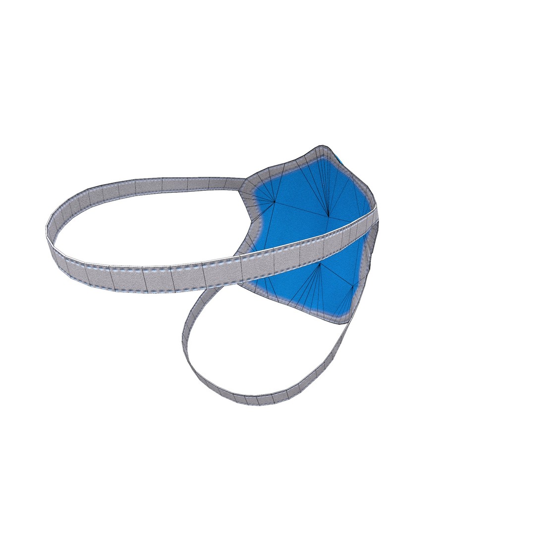Disposable Surgical Mask 3D Model – Low Poly PBR Asset, FBX, OBJ - View 22