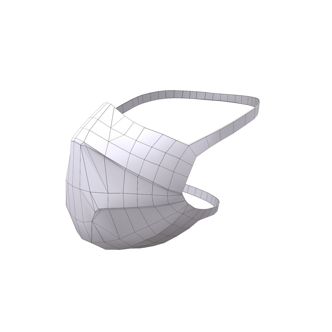 Disposable Surgical Mask 3D Model – Low Poly PBR Asset, FBX, OBJ - View 23